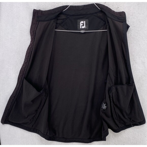 FootJoy Vest Men's Size Medium Full Zip Performance Black Sleeveless Golf - Picture 4 of 12